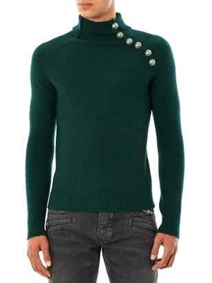 Balmain Buttoned shoulder wool-blend sweater
