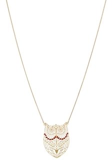 Les Nereides Intricate Owl Necklace - Gold