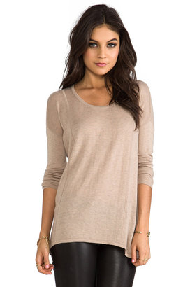 C&C California Long Sleeve Hi-Low Cashmere Blend Sweater