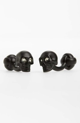Alexander McQueen 3D Skull Matte Brass Cuff Links