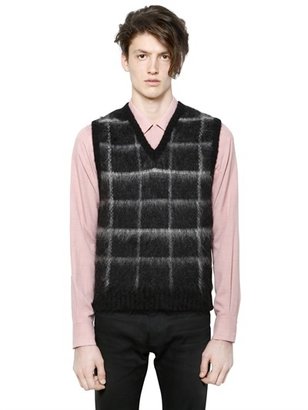 Saint Laurent Squares Mohair Wool Sweater Vest