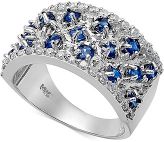 Macy's Sapphire (1-3/4 ct. t.w.) and Diamond (1/3 ct. t.w.) Ring in 14k White Gold