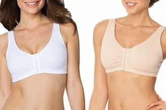 Fruit of the Loom Women's Front Close Builtup Sports Bra 2-Pack