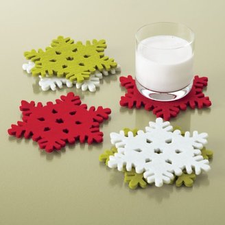 Crate & Barrel Snowflake Coasters, Set of 6