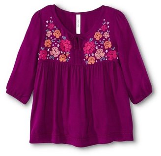 Cherokee Girls' Embroidered Peasant Top