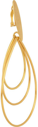Herve Van Der Straeten Gold-plated teardrop clip earrings