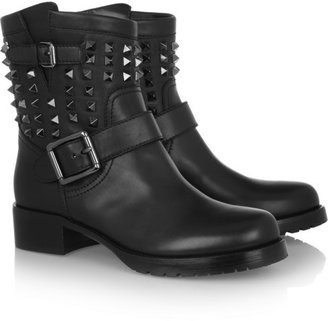 Valentino Studded leather biker boots
