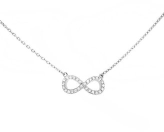 Micropave Azendi Sterling silver infinty necklace