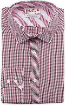 Ted Baker Havill Micro-Check Dress Shirt, Pink