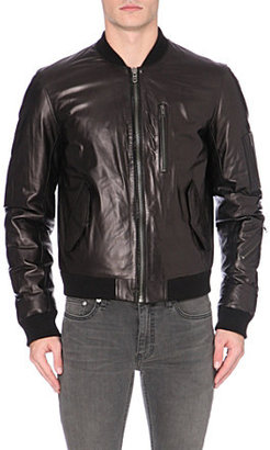 BLK DNM Down-filled leather bomber jacket