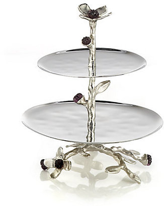 Michael Aram Fantasy Bloom Amethyst-Embellished Two-Tier Pastry Stand