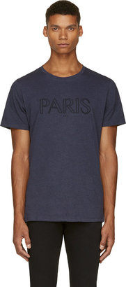 A.P.C. Navy Embroidered Paris T-Shirt