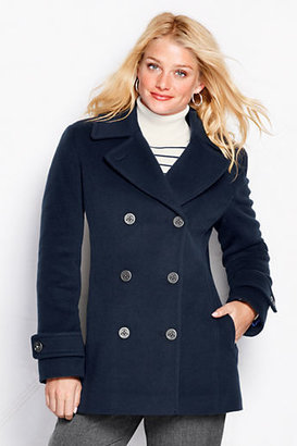 Lands' End Women's Petite Luxe Wool Insulated Pea Coat