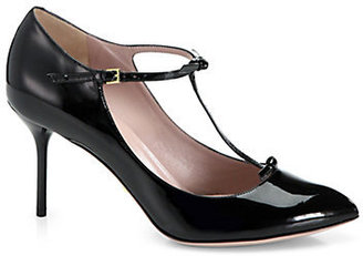 Gucci Patent Leather T-Strap Mary Jane Pumps