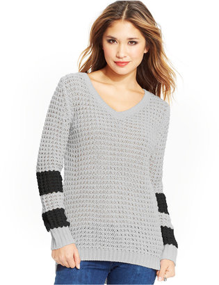 Ultra Flirt Juniors' Waffle-Knit Sweater