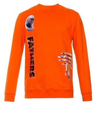 Raf Simons Nails, shark and fathers-print sweatshirt