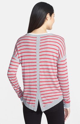 Caslon Shimmer Split Back High/Low Sweater (Regular & Petite)