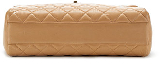 Chanel Beige Caviar Leather Maxi XL Brief Flap Bag