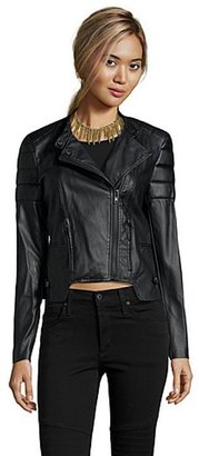 Walter black faux leather 'Peeta' moto jacket