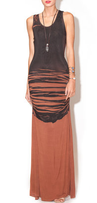 T Party Brown Printed Maxi