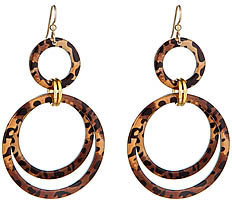 Bellissima Leopard Triple Circle Drop Earrings