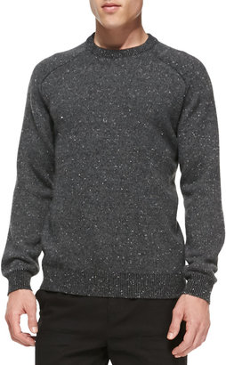 Alexander Wang Donegal Cashmere-Blend Crewneck Sweater, Charcoal