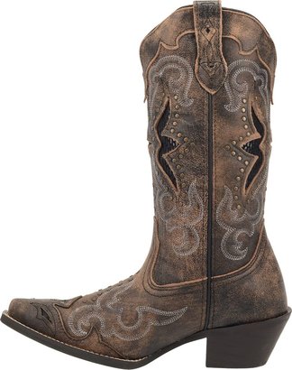 Laredo Womens Lucretia Studded Snip Toe Dress Boots Mid Calf Mid Heel 2-3" - Brown - Size 8 B