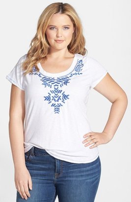Lucky Brand Embroidered Tee (Plus Size)