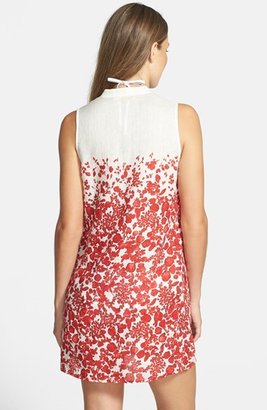 Tory Burch 'Issy' Print Linen Cover-Up Shirtdress