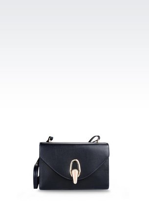 Giorgio Armani Shoulder Bag In Hand-Grained Calfskin