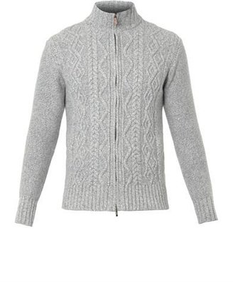 INIS MEAIN Wool and cashmere-blend zip cardigan