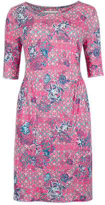 Marks and Spencer Indigo Collection Non-Iron Floral Tunic Dress