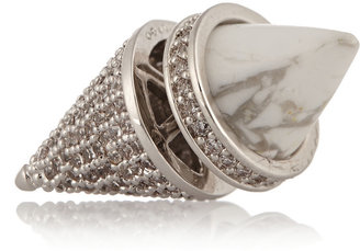 Eddie Borgo Silver-plated, cubic zirconia and howlite cone earrings
