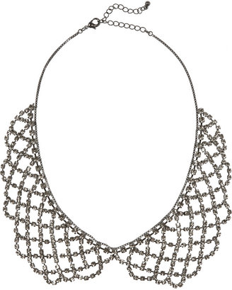 Kenneth Jay Lane Gunmetal-plated crystal necklace