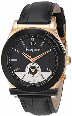 Ferragamo Men's F62LDT5213 S009 1898 Rose Gold-Plated Watch with Leather Band
