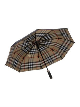 Burberry Check-lined Small Collapsible Umbrella - Beige Multi