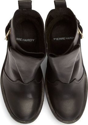 Pierre Hardy Black Leather Platform Wedge Boots