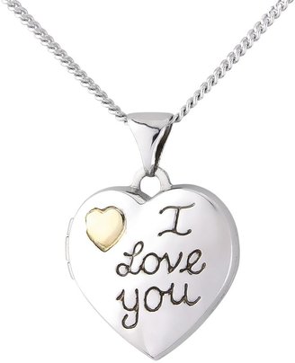 KeepSafe Sterling Silver and Yellow Gold I Love You Heart Locket