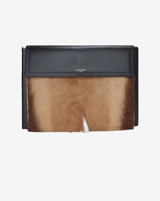 Nina Ricci 'Mies' Genuine Kangaroo Fur & Leather Clutch