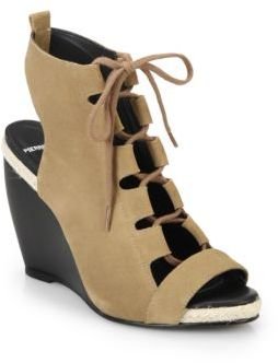 Pierre Hardy Lace-Up Suede Wedge Sandals