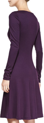 Diane von Furstenberg Long-Sleeve Ruched A-line Dress