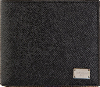 Dolce & Gabbana Black Pebbled Leather Bifold Wallet