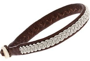Maria Rudman Rambali Pewter Brown Leather Bracelet
