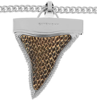 Givenchy Shark Tooth necklace in silver and rose gold-tone brass