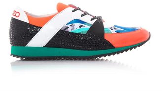 Kenzo Colour-block embossed-leather trainers