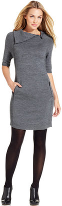 Calvin Klein Jeans Short-Sleeve Ribbed Sweater Dress