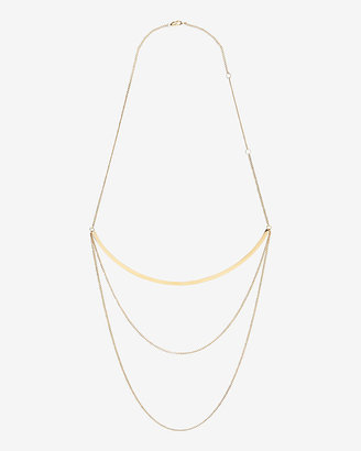Jennifer Zeuner Jewelry Curved Bar Three Tier Necklace
