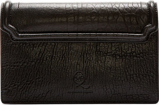 McQ Black Grained Leather Clutch