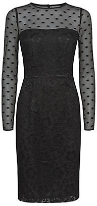 Reiss Diana Polka Dot and Lace Dress