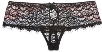 Mimi Holliday Bisou Bisou Strawberry lace and stretch-silk satin briefs